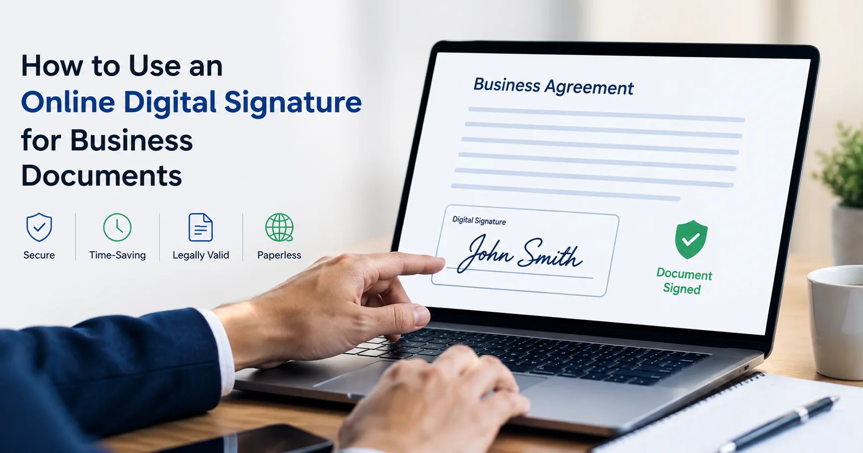 Lock icon for secure online digital signature